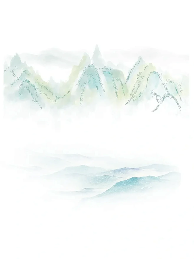 中国风青绿山水背景分享/PNG素材
