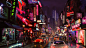 General 3840x2160 night artwork futuristic city cyberpunk cyber science fiction digital art concept art Mercedes-Benz Nissan pop-up headlights