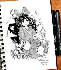 黑白动漫线描作品 | 来自国外插画师 enmanuelart ​​​​