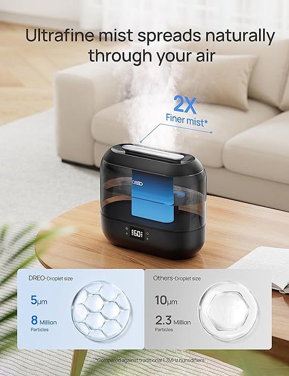 Dreo Smart Humidifier, Cool Mist Humidifiers for Bedroom