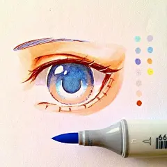 手绘素材 
不同形态的动漫眼睛，自动铅笔+针管笔+马克笔
插画师ins：clivenzu ​​​​