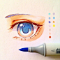 手绘素材 
不同形态的动漫眼睛，自动铅笔+针管笔+马克笔
插画师ins：clivenzu ​​​​