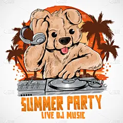 熊,货仓音乐,聚会的音乐主持人,夏天,可爱的,泰迪熊,夜总会,动物,艺术品,暑假