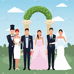 婚礼,新婚,拱门,双亲家庭,地形,背景,在上面,可爱的,请柬,事件