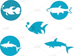 鱼类,图标,折纸工艺,野生动物,食品,海豚,品牌名称,标签,绘制,剪影