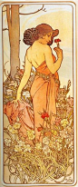 Carnation (From The Flowers Series) - Color lithograph - Alphonse Mucha - c. 1898