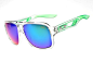 Oakley Star of Sunglasses White Green Frame Rainbow Lens 