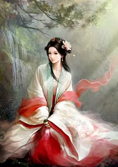 优美的古风女子立绘插画欣赏