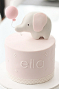 cute baby girl elephant cake