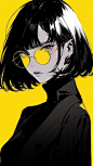 An Anime Girl in Yellow with Sunglasses, 27 Best Premium Graphics on Freepik