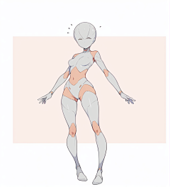 da6mRuGN采集到(线稿) 动态女