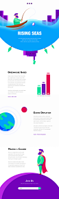 Environmental Infographic Landing Page : Flat Illustration-style landing page concept for environmental awareness 