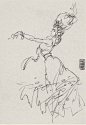 安徽艺术家 陈玉先  充满活力的舞者速写