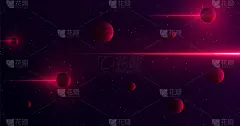 行星3d背景上的恒星和星系。伽马射线的光抽象线穿过空间。精彩主题模式