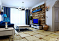 地中海风格60平米家居客厅电视墙装修设计图