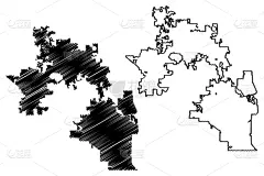 奥兰多,街道图,国内著名景点,佛罗里达,边界,现代,草图,城市,剪影
