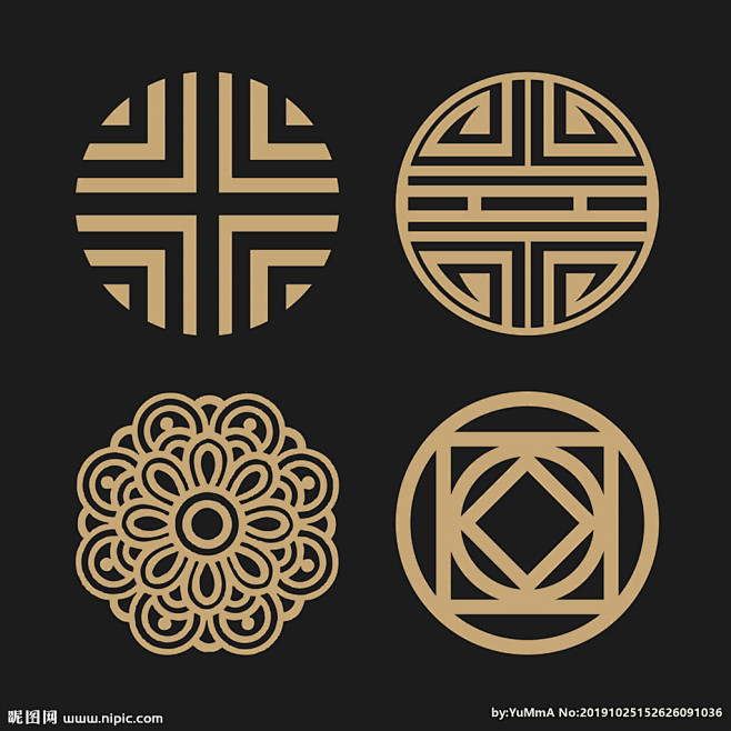 黑色 金色 矢量 AI  图