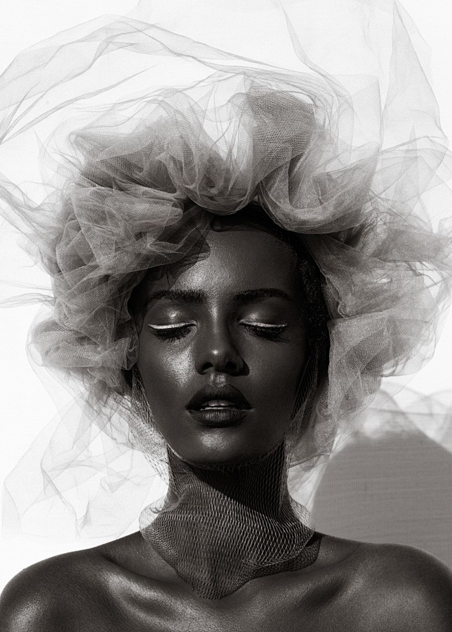 人物氛围,黑色,时尚肖像黑白摄影