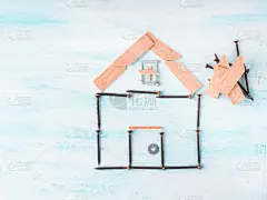 房屋,概念,木制,螺丝,平铺,五金商店,普通住宅区,天空,留白,家庭生活
