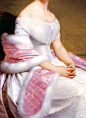 像羽绒一样的披肩Portrait of Madame De Blanzay by Alexis-Joseph Perignon (1806-1882) - Detail#古典油画##维多利亚时代#
