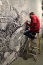 Sean Sullivan drew this whole mural with a Sharpie marker!: 