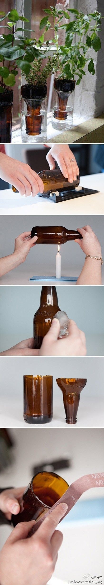 酒瓶的艺术，围绕瓶子上方画一个圈用蜡烛或...