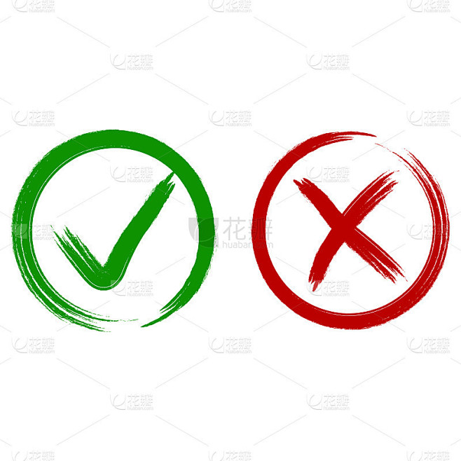 Check mark brush icons set