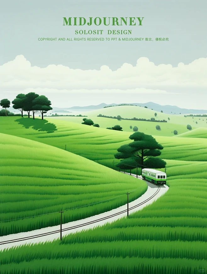 Midjourney--插画 |开往春天...