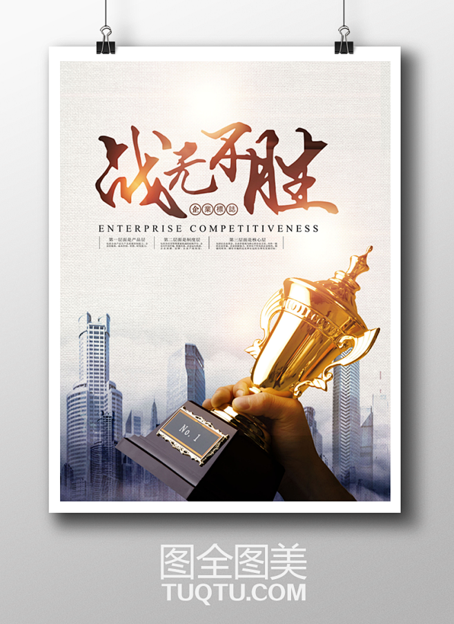 战无不胜企业文化展板psd分层素材,大气企业文化宣传海报,企业文化