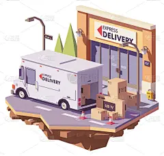 矢量低聚货车