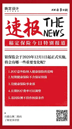 金融保险热点事件速报新闻手机海报