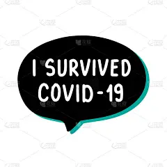 我活下来的感染手绘矢量插图演讲气泡在卡通漫画风格covid-19冠状病毒大流行打印海报卡片横幅