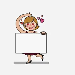 手绘爱心短发女孩免抠素材_新图网 https://ixintu.com 创意 卡通 可爱 女孩 彩色的 手绘的 漫画 爱心 短发 简单