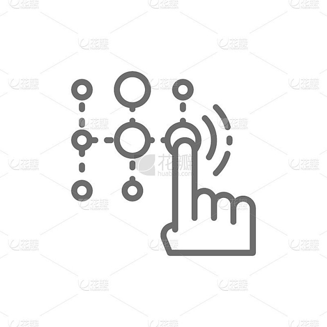 Pin code password and unlock identification line