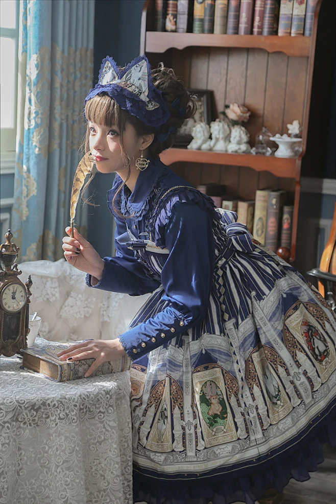桃乐丝之夜Lolita裙猫塔罗原创柄图jsk高腰吊带连衣裙国牌现货-淘宝网-花瓣网