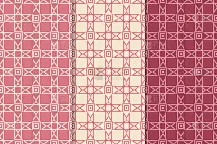 几何套樱桃红无缝图案的设计