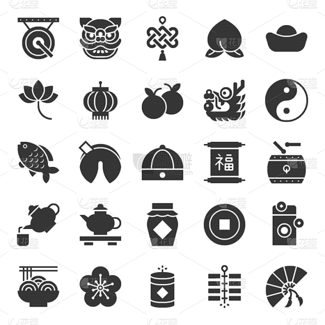 月亮,数字12,新年前夕,图标集,固体,...