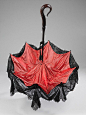 Parasol Date: 1885–95 Culture: French (probably) Medium: silk, metal, wood Dimensions: 39 1/2 in. (100.3 cm) Credit Line: Brooklyn Museum Costume Collection at The Metropolitan Museum of Art, Gift of the Brooklyn Museum, 2009; Gift of Gertrude Espenschied