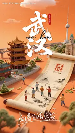 源文件下载【武汉旅游城市品牌宣传海报】编号：74900031854719951