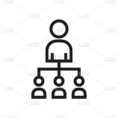 人物图标矢量插图。组织图表信息。金字塔层次结构概念