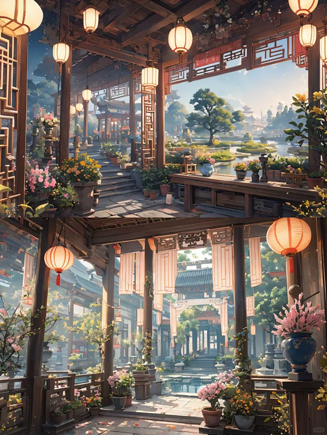 『国风』中式庭院的浪漫~_6_不会画画的胡子_来自小红书网页版-花瓣网