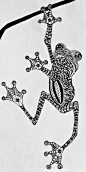 animal Zentangle | ... - Zentangle Drawing - Tattooed Tree Frog - Zentangle Fine Art Print: 