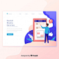Social media service landing page