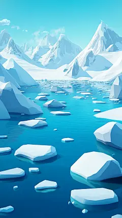 冰背景插画绘画素材透气电商产品背景冰川素材水雪 (22)