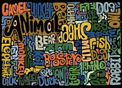 手绘动物英文单词涂鸦手绘插画矢量图设计素材