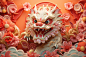 国潮新年龙年传统艺术中国龙模型