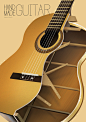 Handmade Guitar Poster : An image which gets in the process of making a handmade guitar and graphics of.