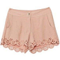 Pink Mid Waist Hollow Shorts