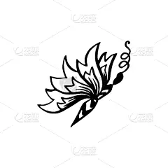 距离标记,壁纸刷,蝴蝶,线条画,春天,轮廓,卷着的,科学,剪影