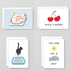 Wrap 英国品牌生日贺卡 可爱卡通搞怪情侣卡片 Holly St Clair-淘宝网